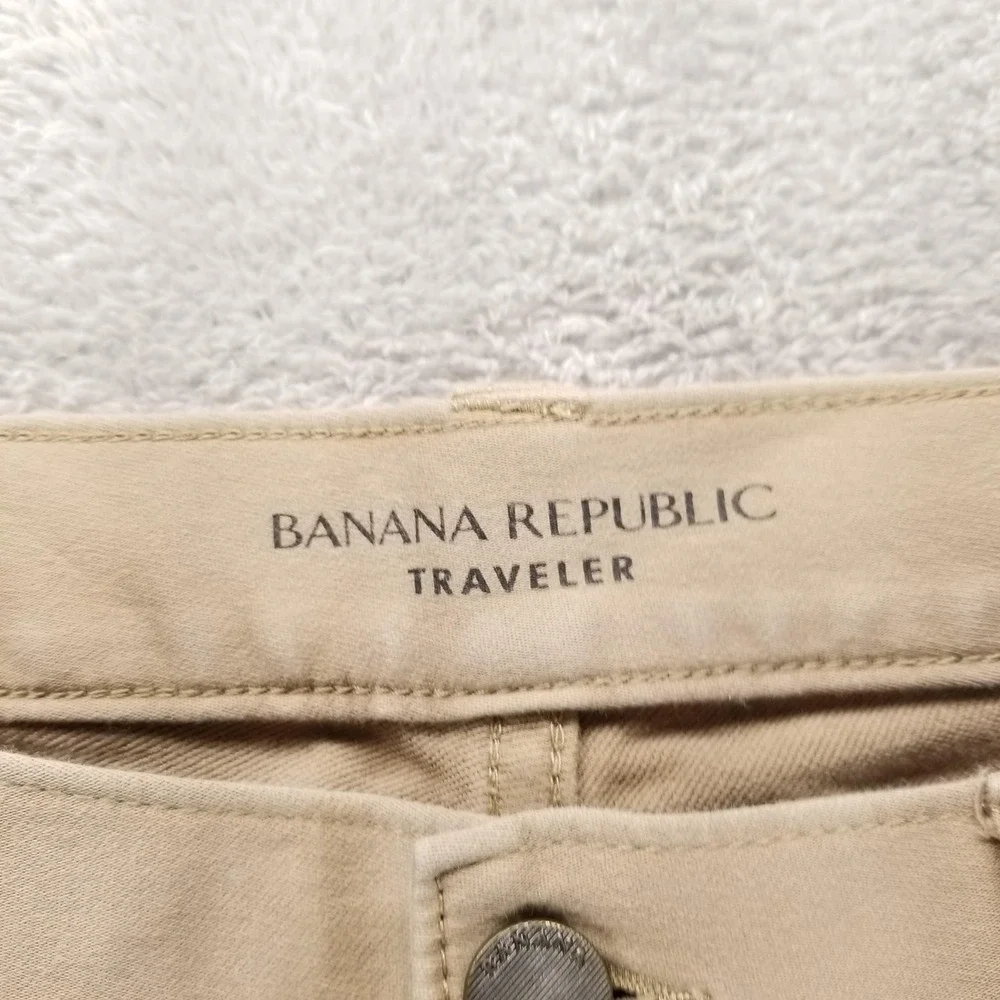 Banana Republic Jeans Mens 30x32‎ Beige Traveler Slim Fit Straight Stretch Denim